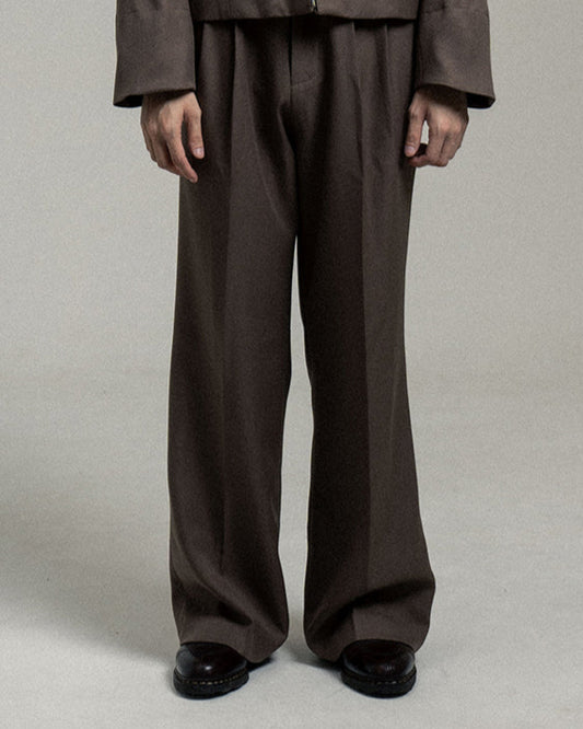 RIDER FLARED TROUSERS - TAUPE BROWN