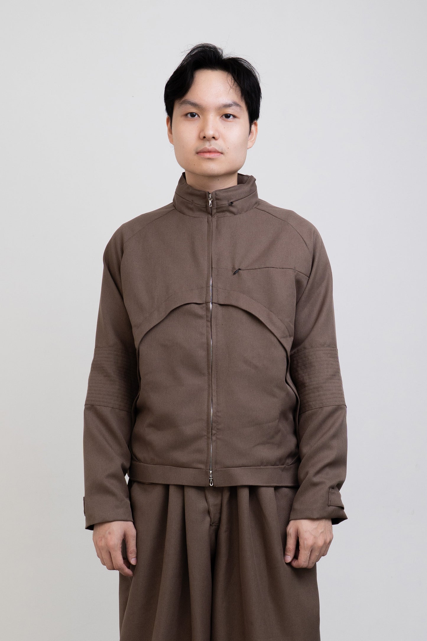 "ARC" TROUSERS - TAUPE BROWN