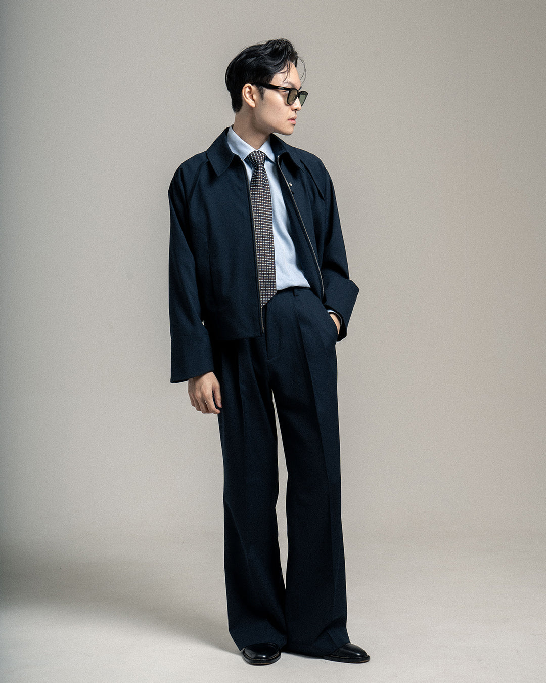 RIDER FLARED TROUSERS - DARK NAVY