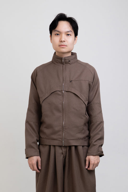"VEIL" JACKET - TAUPE BROWN