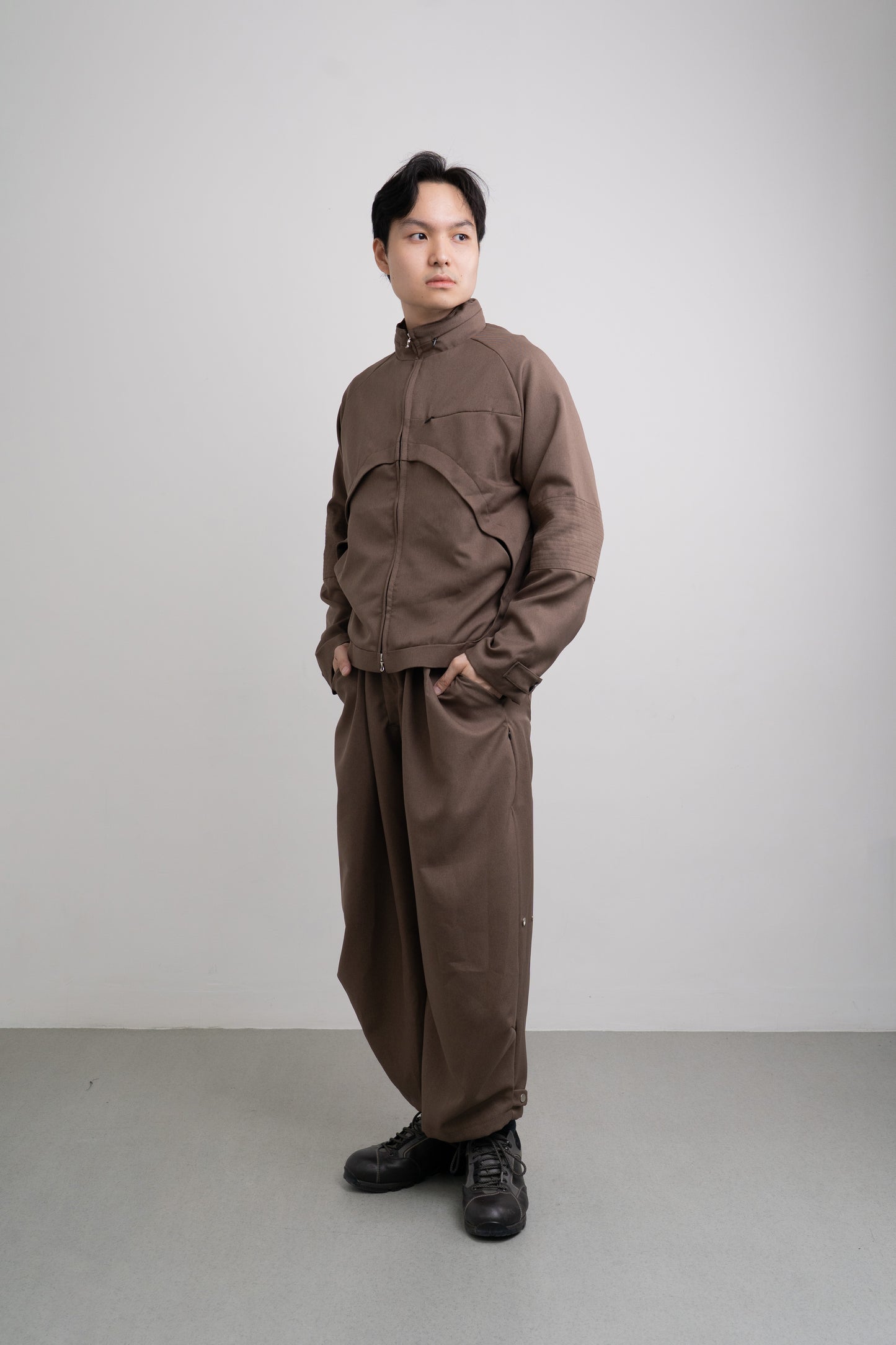"VEIL" JACKET - TAUPE BROWN