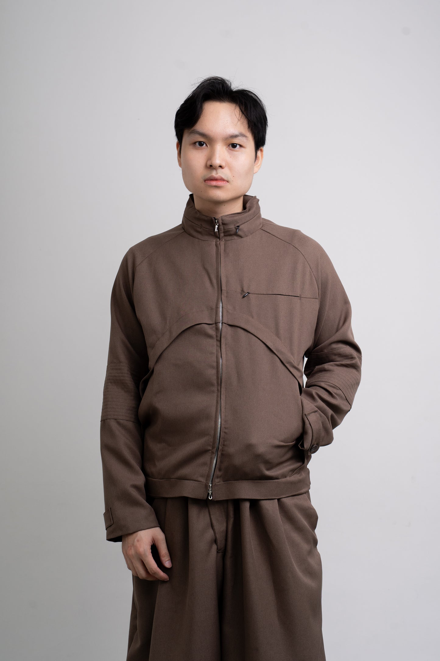 "VEIL" JACKET - TAUPE BROWN