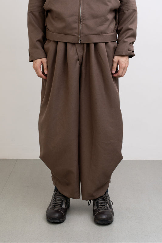 "ARC" TROUSERS - TAUPE BROWN
