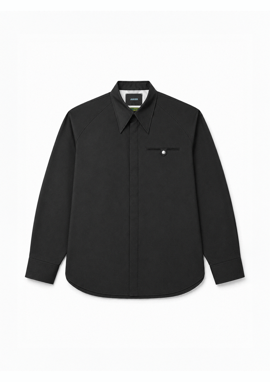 EXCLUSIVE - “AMOEBA” SHIRT - LORO PIANA 'AUSTRALIS' - BLACK